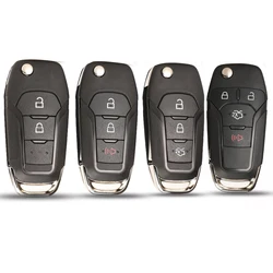 jingyuqin 10p Remote Car Key Shell Case Cover For Ford F-150 F-250 F-350 Explorer Ranger KA Fiesta Mondeo 2/3 Buttons