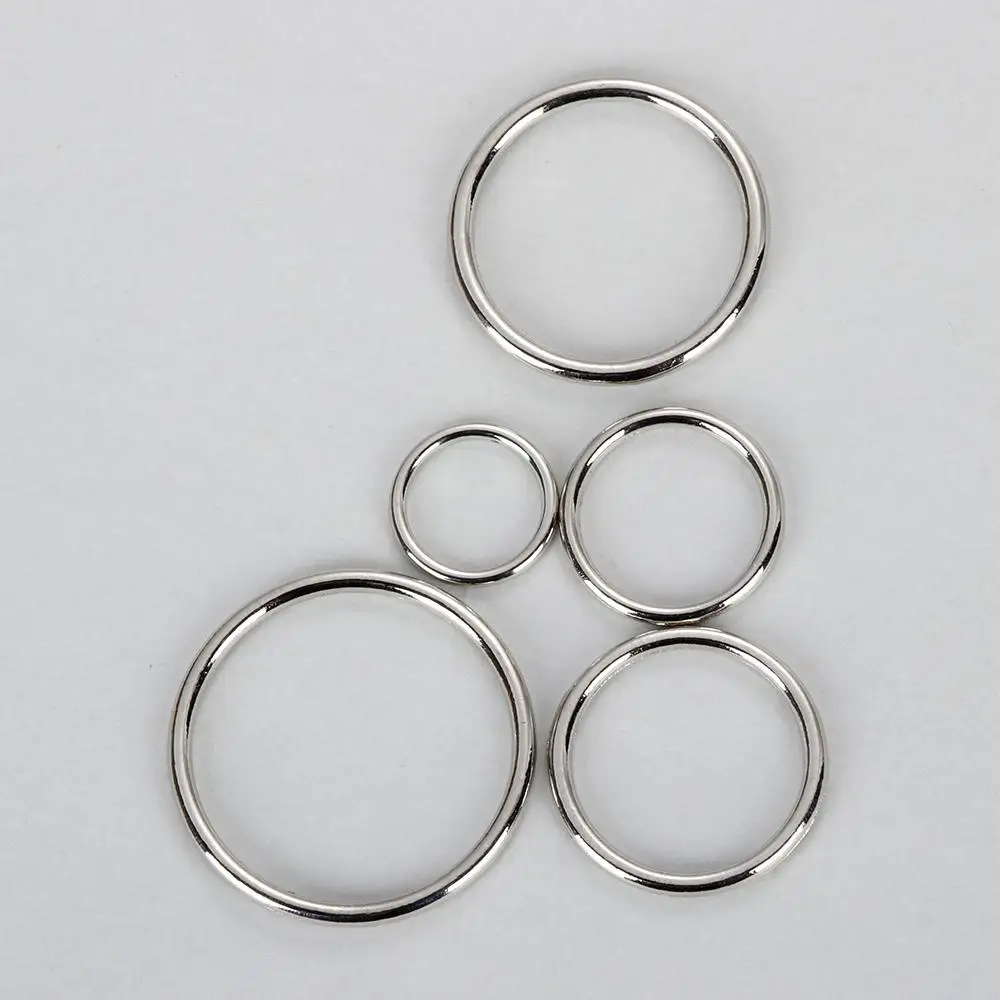 Anillo de aleación de Metal para zapatos, hebillas de cinturón, suministros para manualidades, correas, color dorado y plateado, lote de 10 unidades