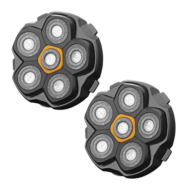 【RABATT】For Men For Shaver Razor Replacement Shave Head 2 Pcs 6 Blade Magnetic Washable Blades