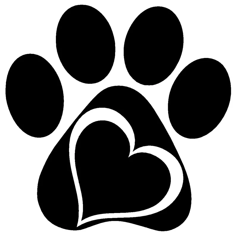 

Car Stickers Paw Heart Fashion PVC Car Decoration Accessories Decals Creative Waterproof Sunscreen Black/white,16cm*16cm