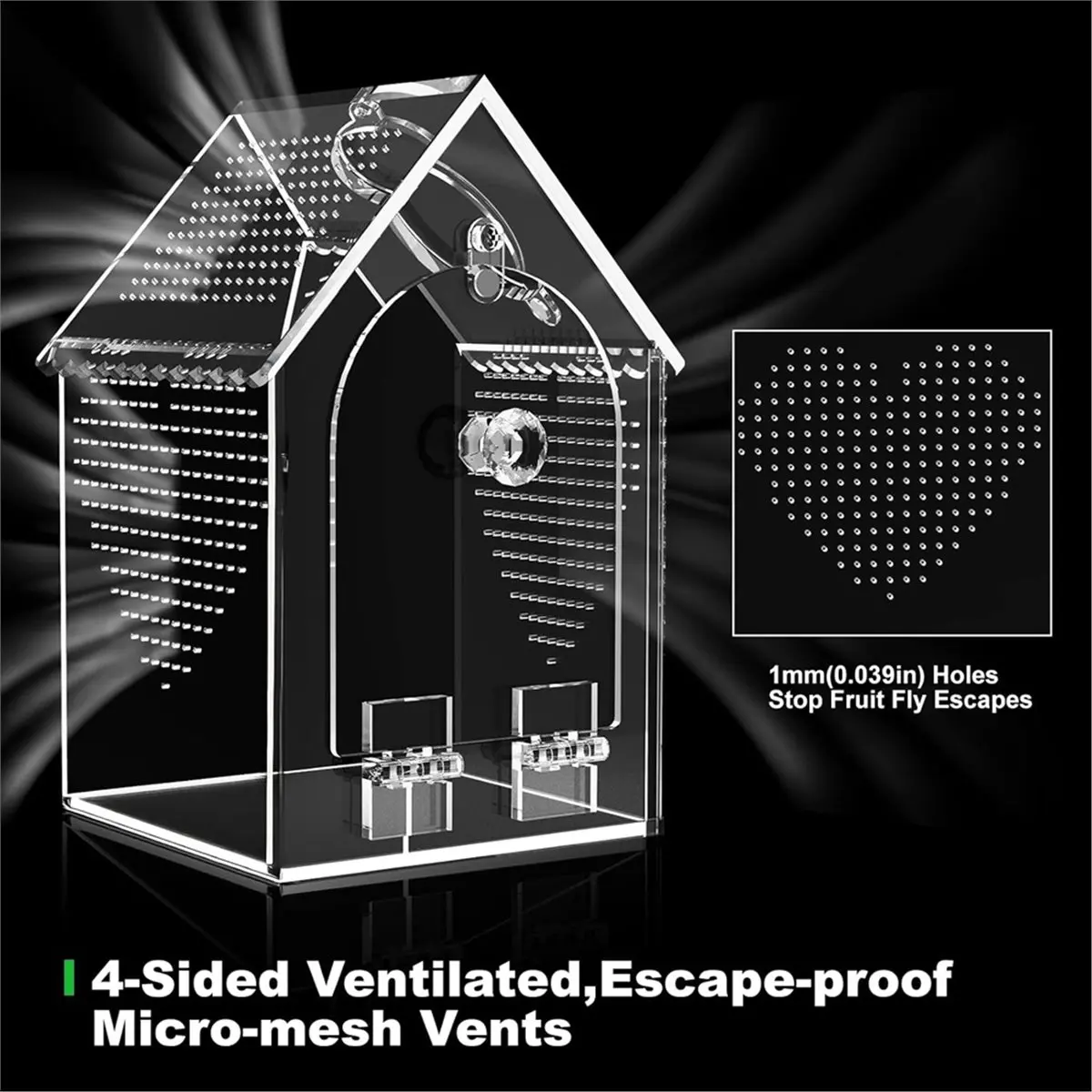 2026 New Jumping Spider Enclosure,Warp-Proof Seamless Acrylic Tarantula Terrarium,Front Opening Bug Habitat with Feeding Port