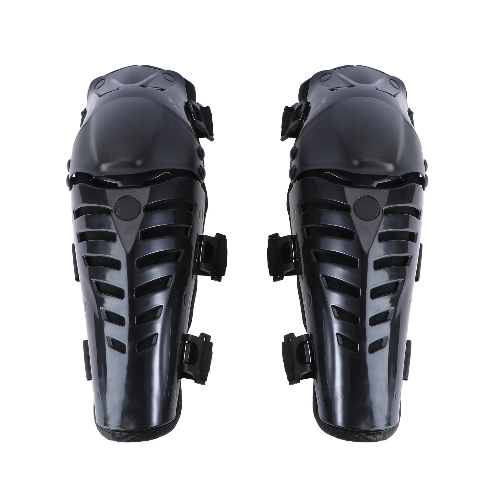 

Pair Motorbike Knee Guard Pads Black Flexible Adjustable Elastic Straps Buffering Anti-Collision Off-Road Racing Protection Gear