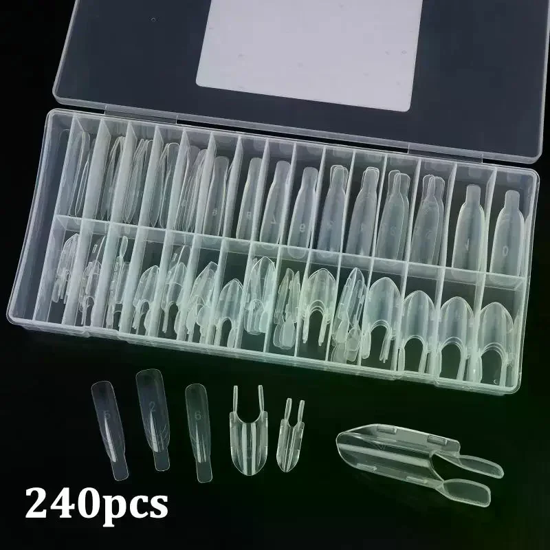 240Pcs Rocket Sandwich Nail Forms With Quick Fix Design And Accurate Marks Perfect For Home DIY Nail Art And Salon Use