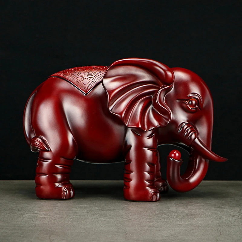 Resin Lucky Elephant Figurines Rich Animals Ornaments For Desk Bookcase Wine Cabinet Living Room Decoration Feng Shui