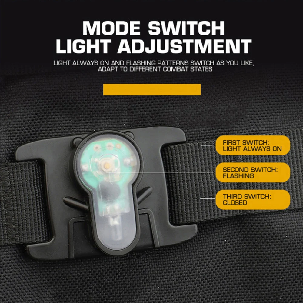 Tactical Signal Light MOLLE Webbing Type For Hunting Vest Backpack Rescue Signal Light Waterproof  Bicycle Helmet Safety Light