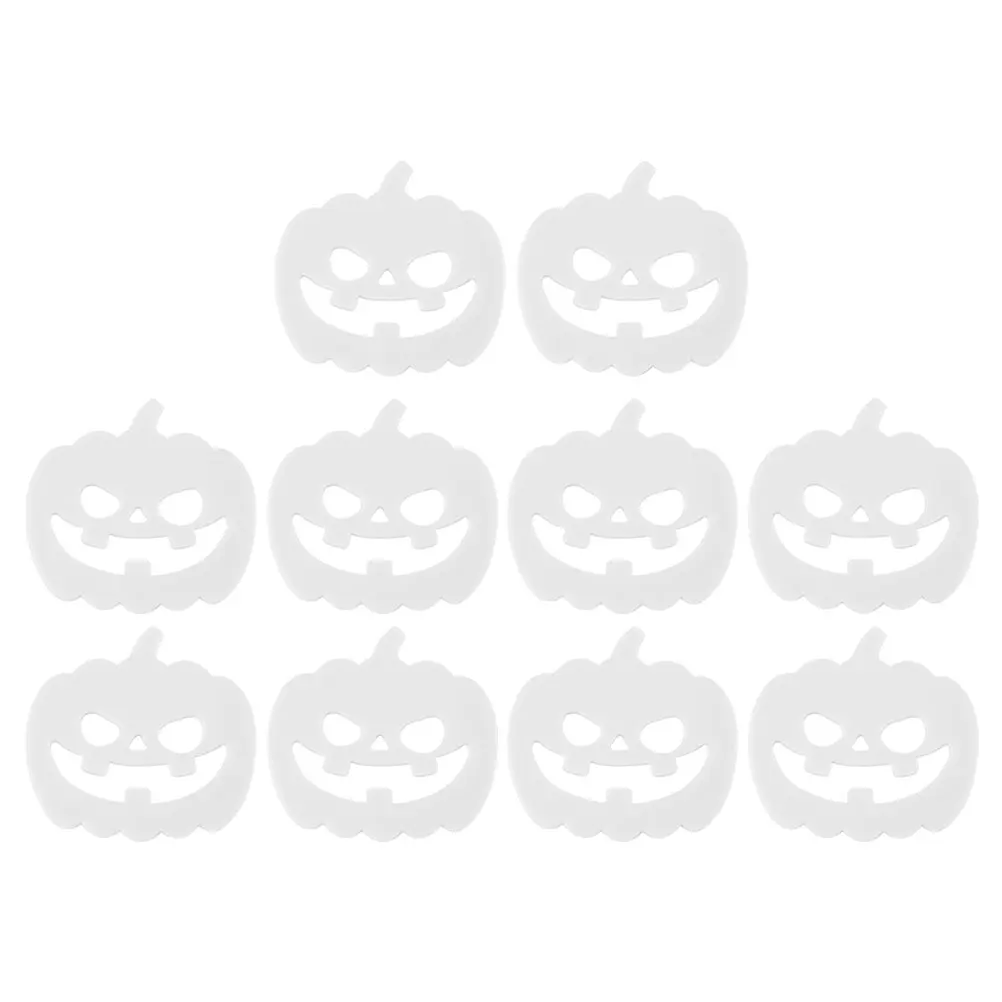 

10pcs Luminous Pumpkin Coasters Halloween Themed Heat Resistant Cup Mats For Home Hollow Design Lightweight Insulation Coasters
