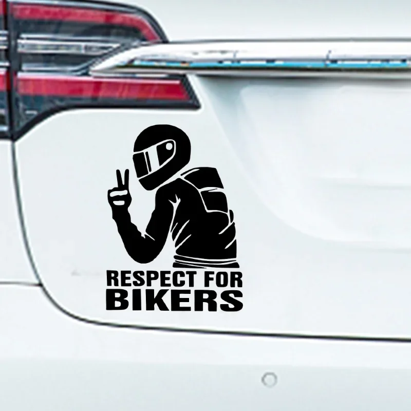 RESPECT FOR BIKERS Car Motorcycle Sticker Laser Reflective Decals Car Body Decorative Vinyl Funny Stickers