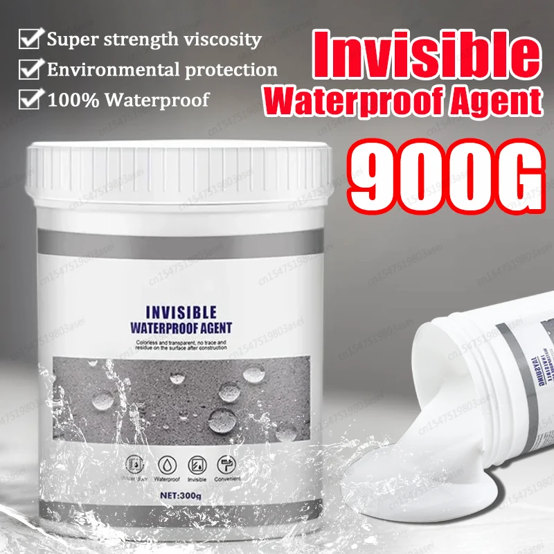 Agente selante de revestimento impermeável, Pasta invisível, Cola com escova, Repair Home Roof, Cola Antileak Transparente para Banheiro, 300g, 900g