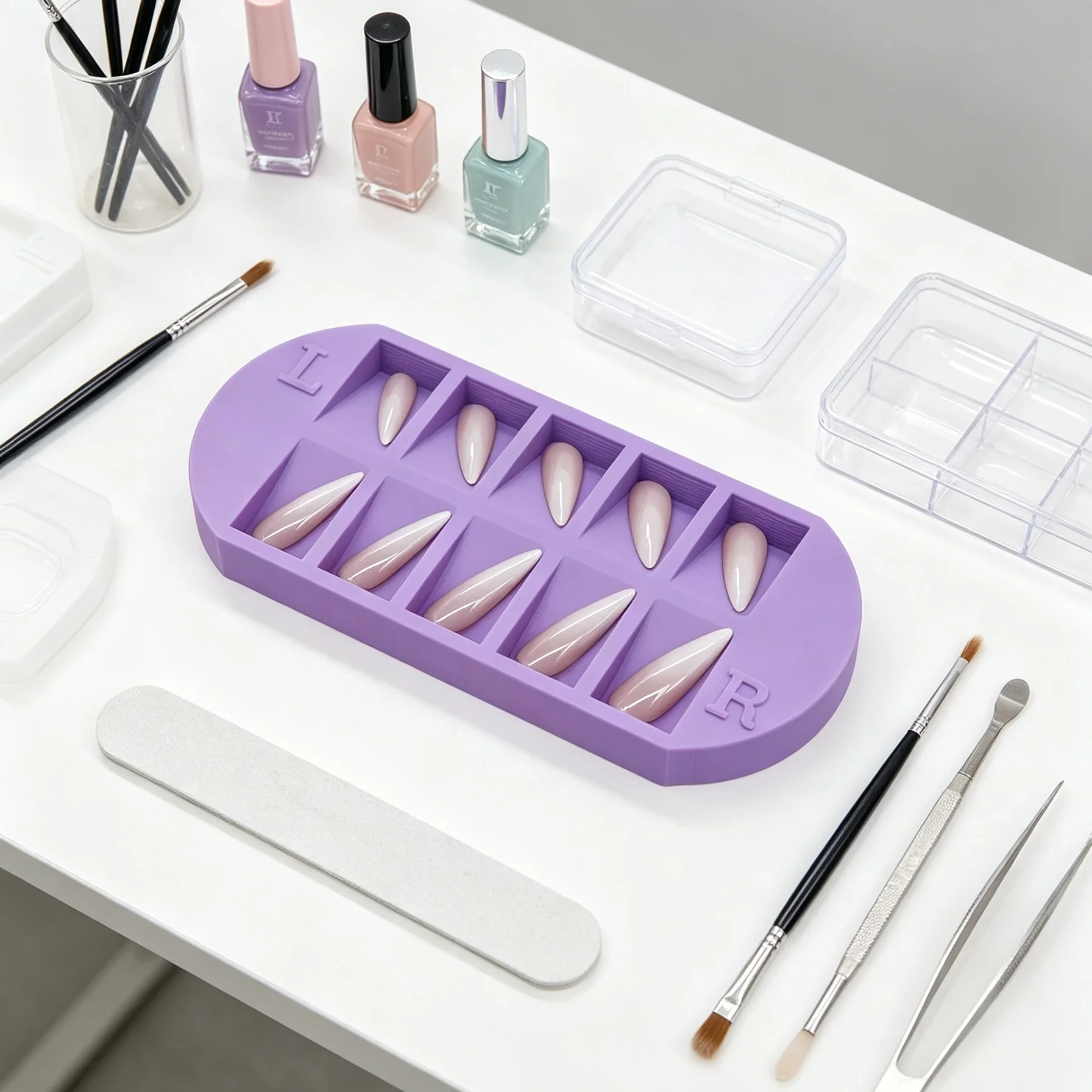8칸 네일 팁 보관 트레이 (좌/우 표시) 가짜 네일  - Nail Art Vector 리뷰 및 가격