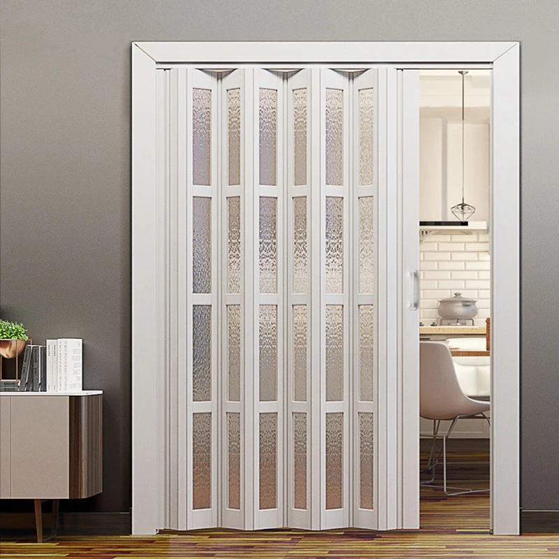 Good Quality Home Balcony Kitchen Bathroom Wardrobe Wood Grain Environment PVC Folding Accordion Door