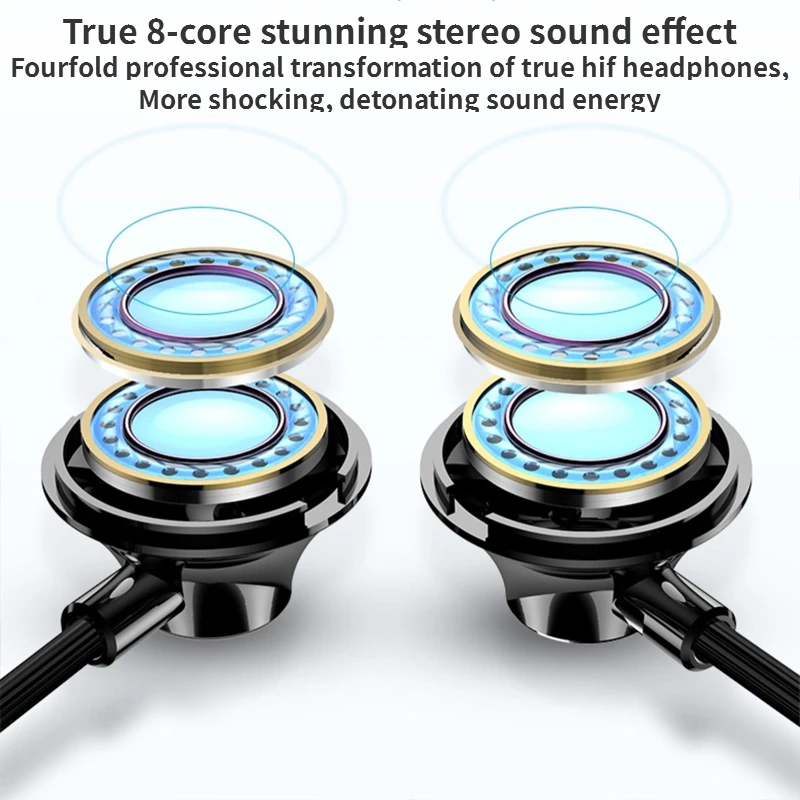 Baseus 3.5mm Wired Half In Ear Earphone 360 ° Deep Bass for Notebook Mobile Phone High Quality 6D Surround Stereo Sound Headset