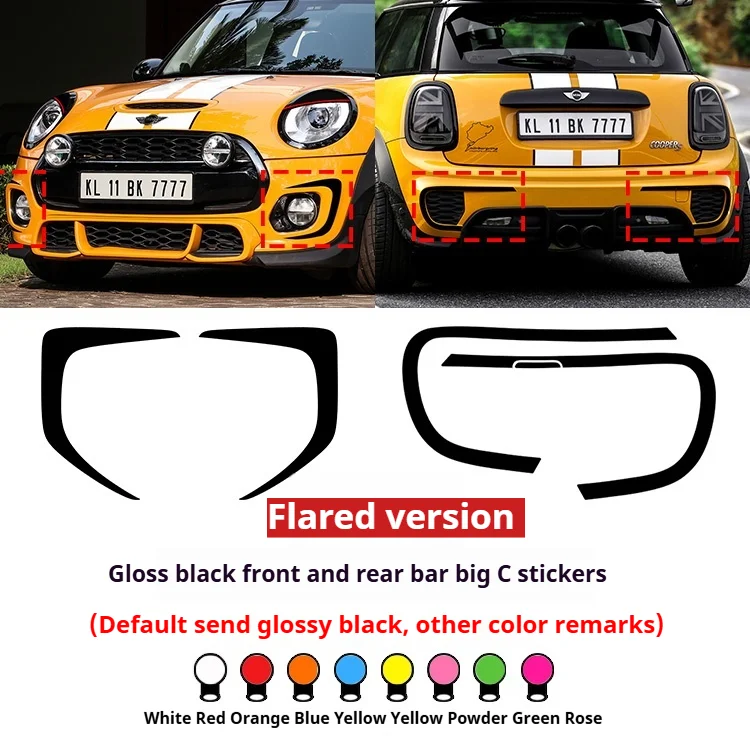 Acessórios do carro para mini cooper jcw f55 f56f57 peças de conversão exterior amortecedor dianteiro envoltório aberturas pára-choques adesivos decorativos