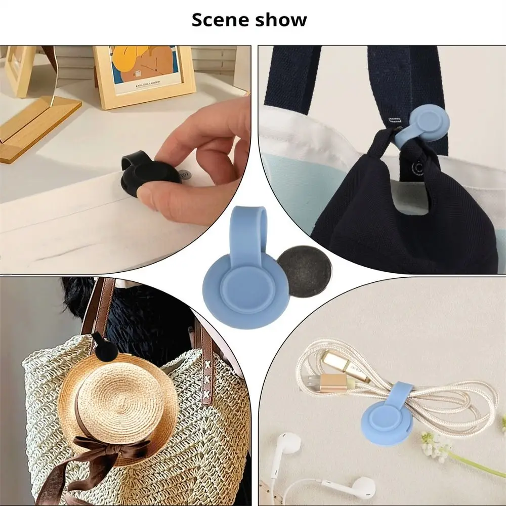 Multifunctional Silicone Magnetic Bookmark Washable Round Reading Page Folder Solid Color Magnetic Hat Clip Student Supplies