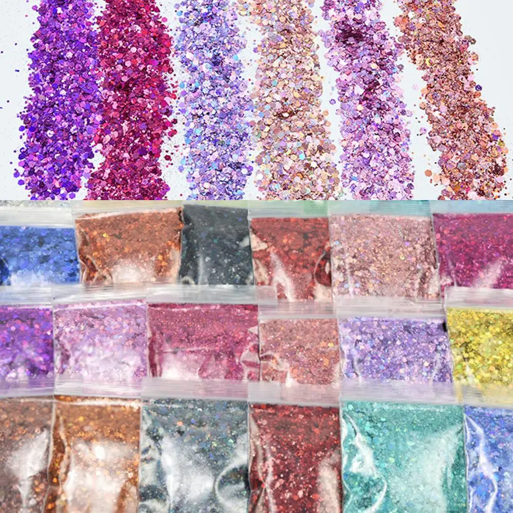 

100g Chameleon Nails Art Glitter Sequins Hexagon Mermaid Holographic Glitter Flakes Acrylic Manicure Paillettes for Nail Art 99y