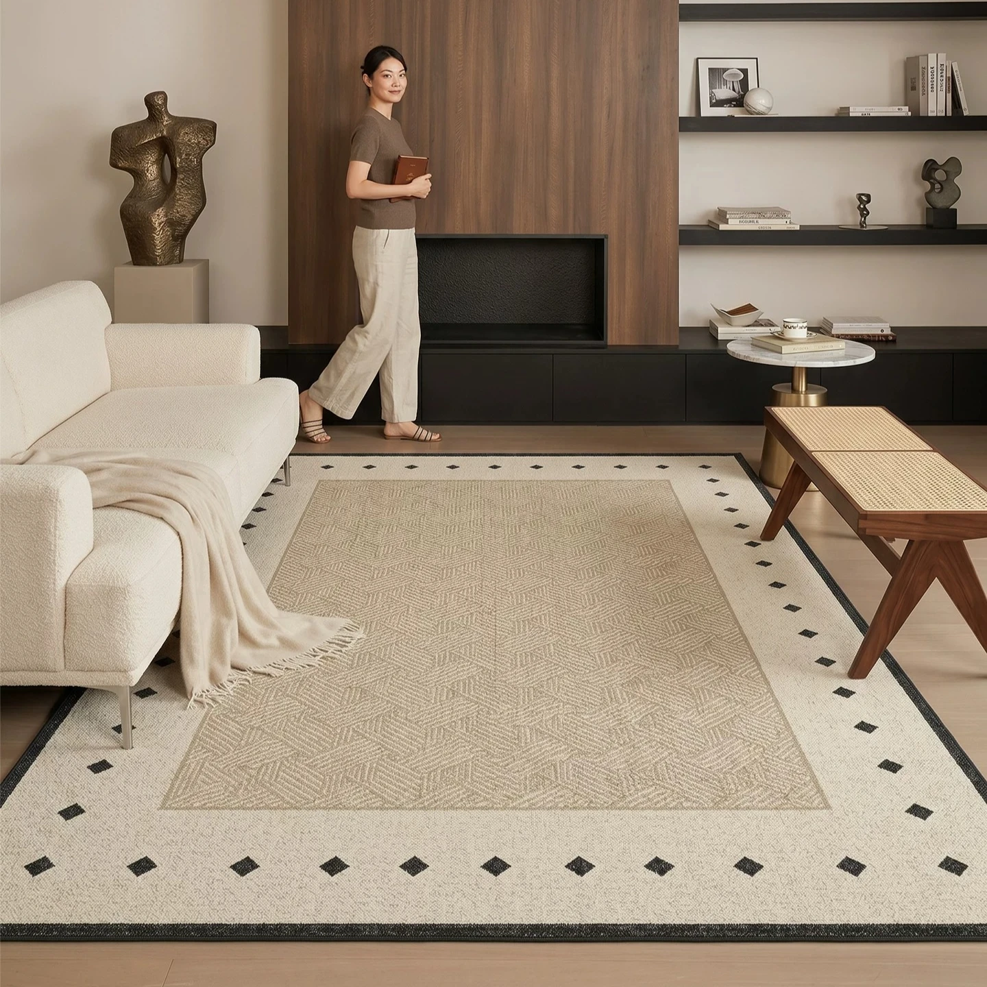 Light luxury high-end carpet living room new leave-in erasable carpet pad waterproof and anti-fouling sofa carpet bedside blanke