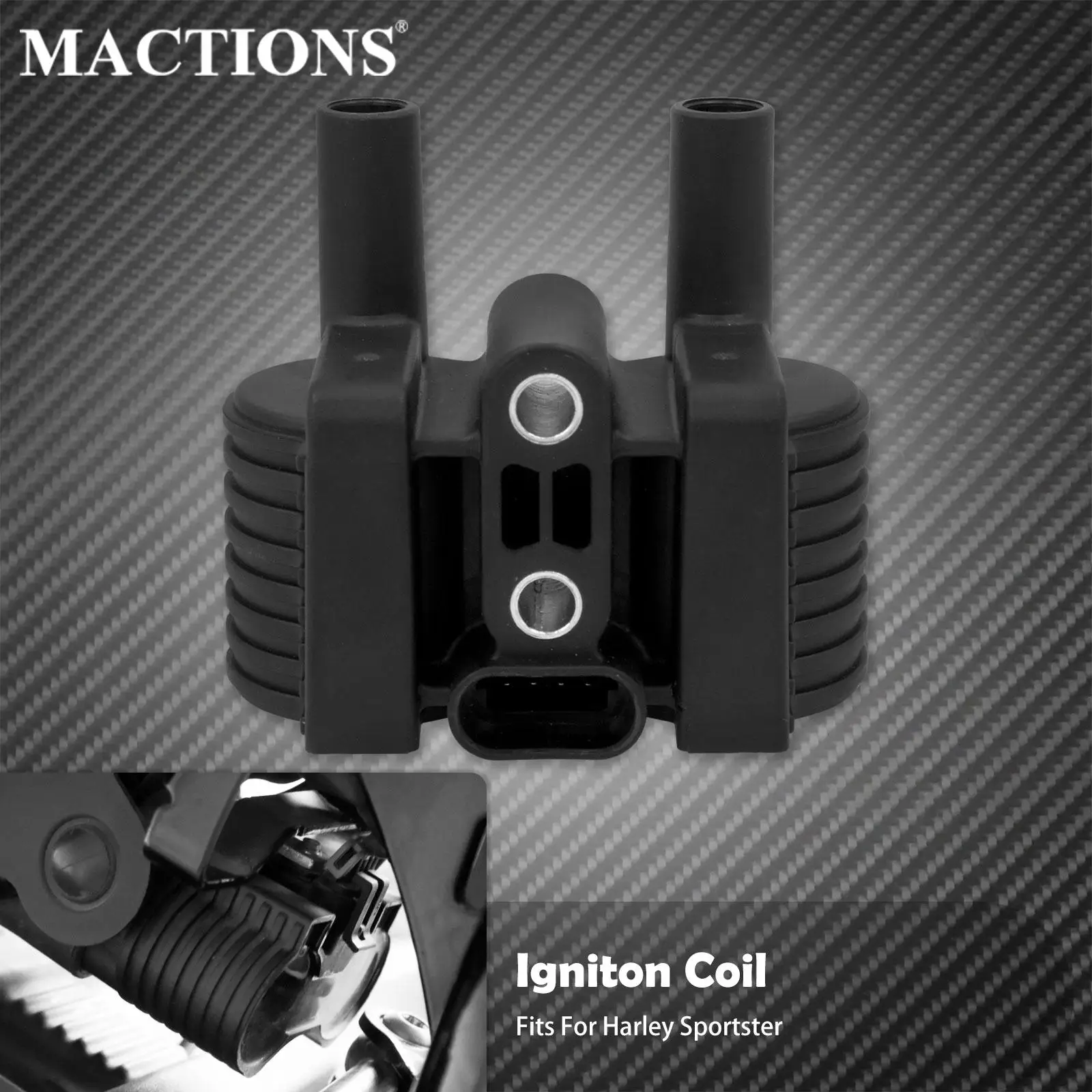 Motorcycle Ignition Coil Pack Black For Harley Sportster Seventy Two Iron 883 1200 Roadster Nightster Super Low Custom 2007-2021