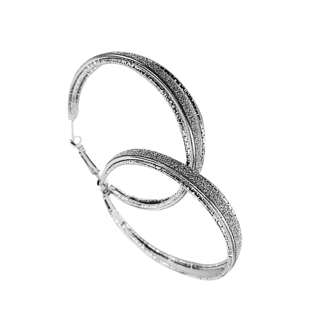 Round Hoop Earrings for Women Girls Matte Alloy Statement Earrings Wedding Party Jewelry Gift