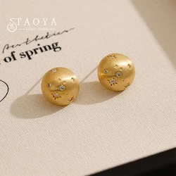 Small Niche Design Metal Semi-Circular Brushed Earrings 2024 Christmas Party Fashion Jewelry Unusual Ear Accessories For Women