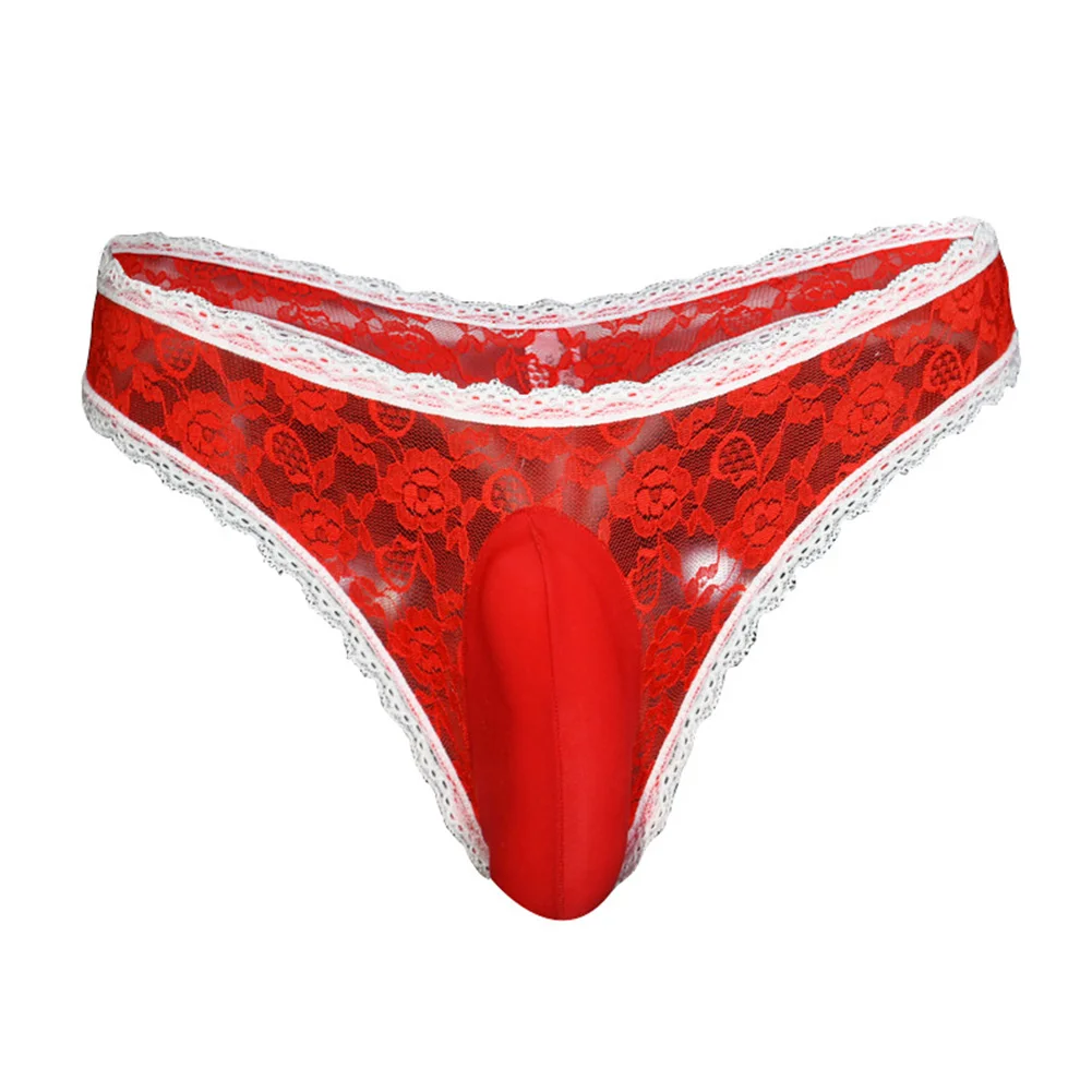 

Mens Sexy Pouch Hiding Gaff Panties Erotic Lingerie Lace Floral Low Waist Briefs Transgender Underwears Crossdress Underpants