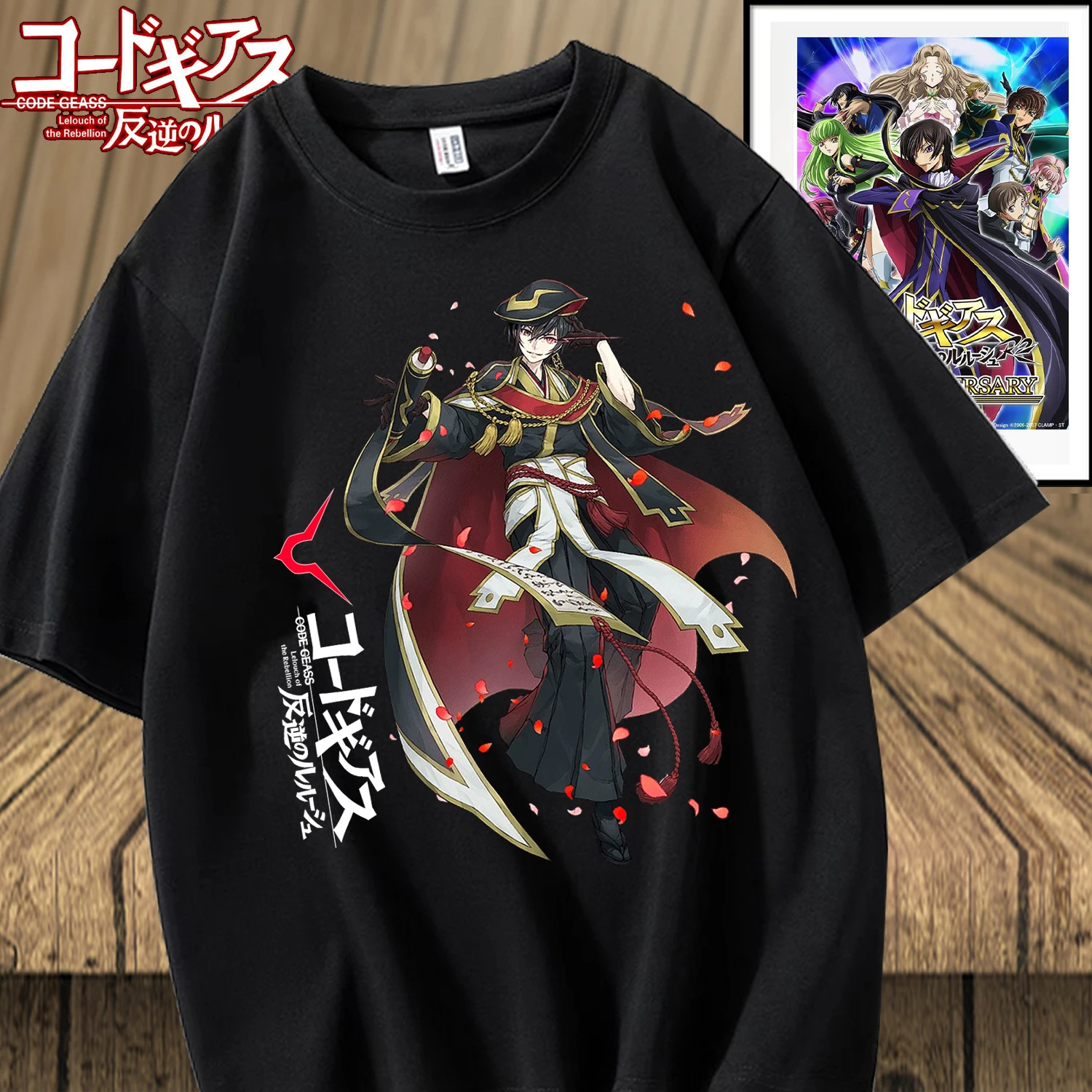 2024 New Men\'s and Women\'s Anime Leisure Outdoor 2D Printed Code Geass Pattern Popular Fashion T-shirt