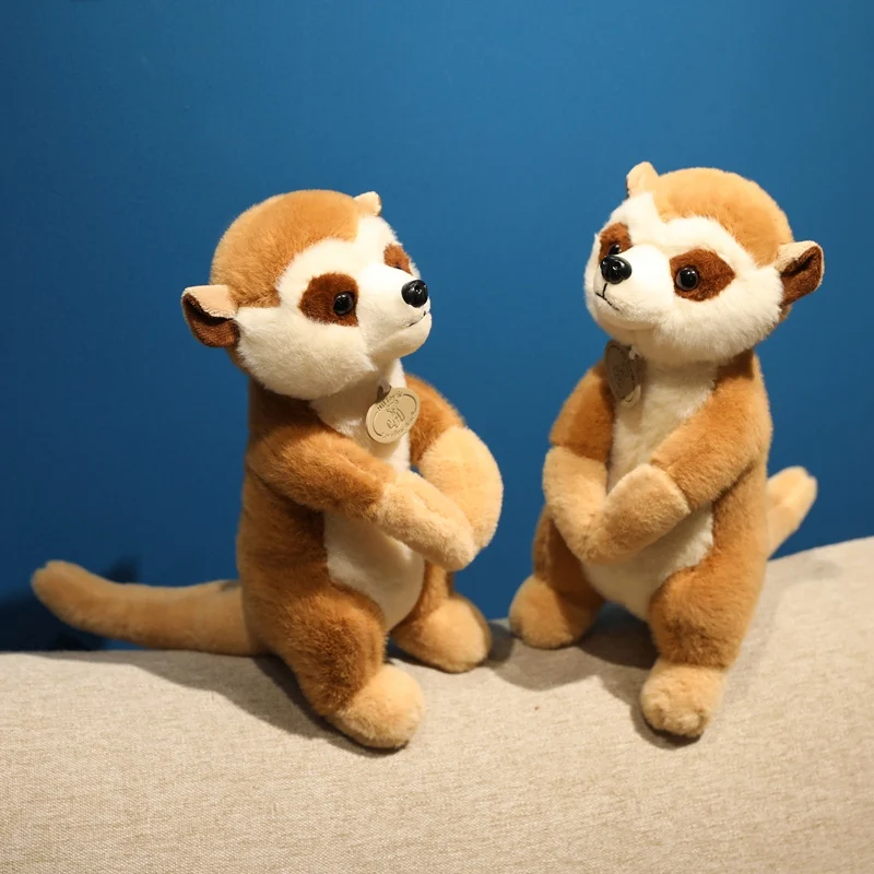 25 سنتيمتر لطيف الدائمة الحيوان الميركات ألعاب من نسيج مخملي نابض بالحياة محشوة دمية ناعمة ميركاتس هدية عيد ميلاد حديقة الحيوان التذكارية