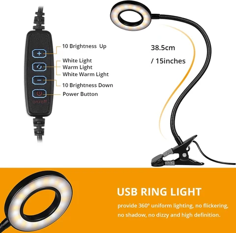 Настольная лампа 360° с USB, 48 LED для чтения — изображение продукта