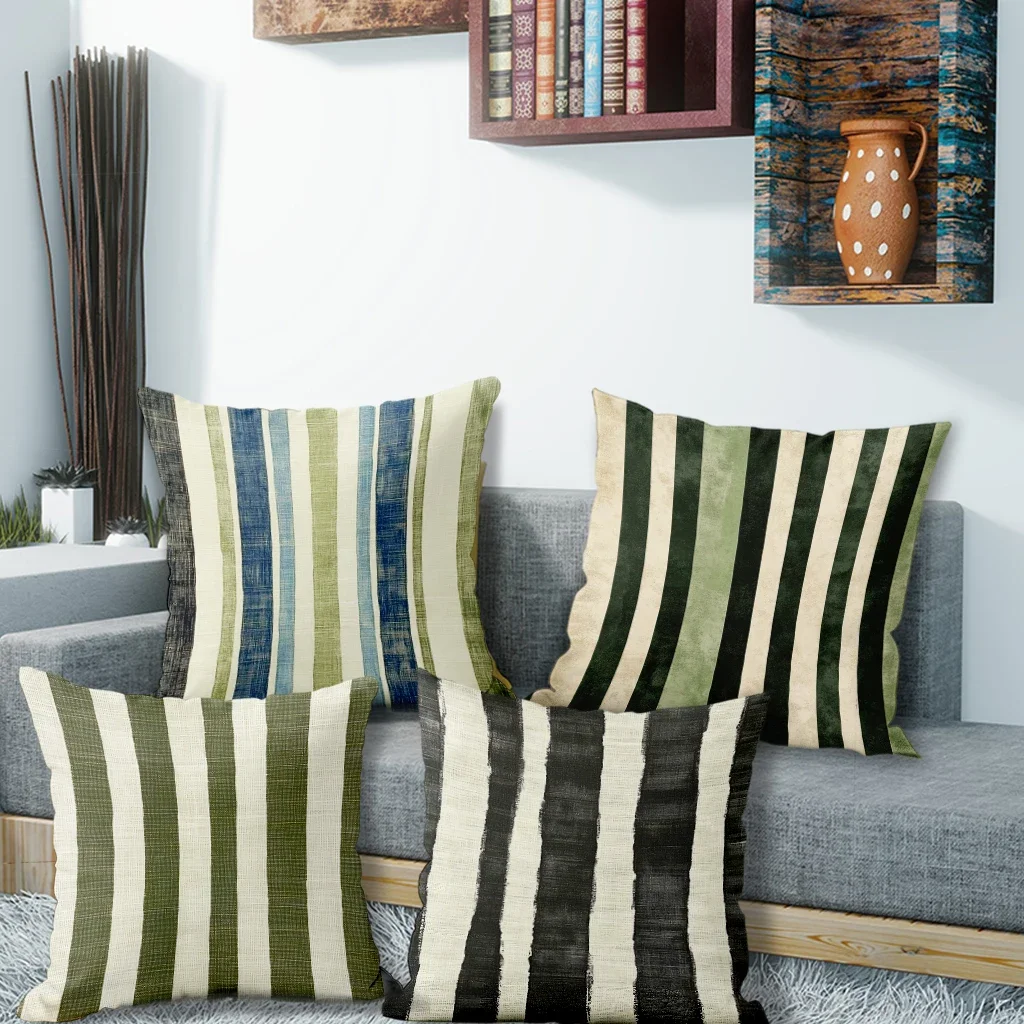 

4 шт. красочные полосатые наволочки для дома, подходят для дивана, автомобиля, спальни, декоративная наволочка, наволочка