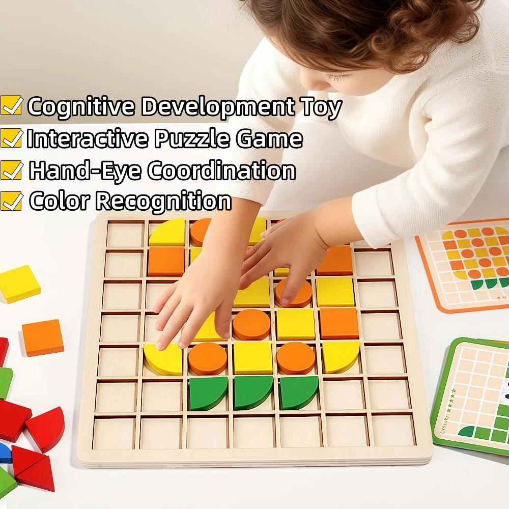 Mosaik-Puzzle-Blöcke, Gehirnentwicklung für Kinder, kreative Spielaktivitäten, Fähigkeitstraining, Farbformerkennung, interaktiv