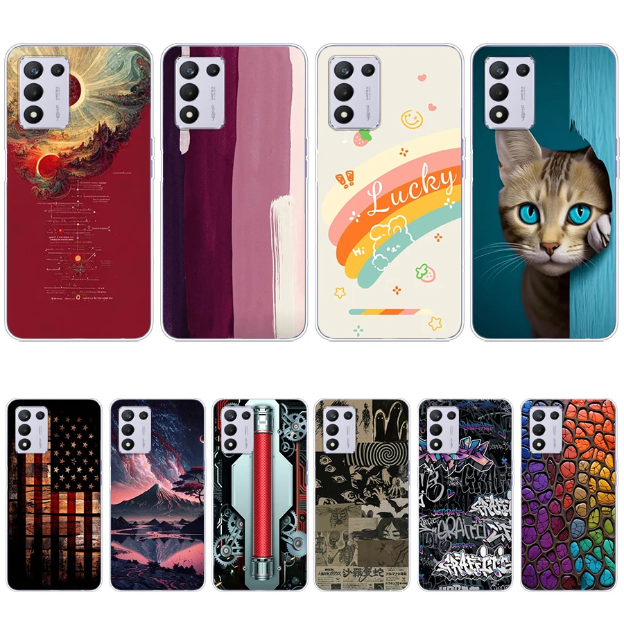 S2 colorful song Soft Silicone Tpu Cover phone Case for Realme Q3s/Q5 Pro image 4