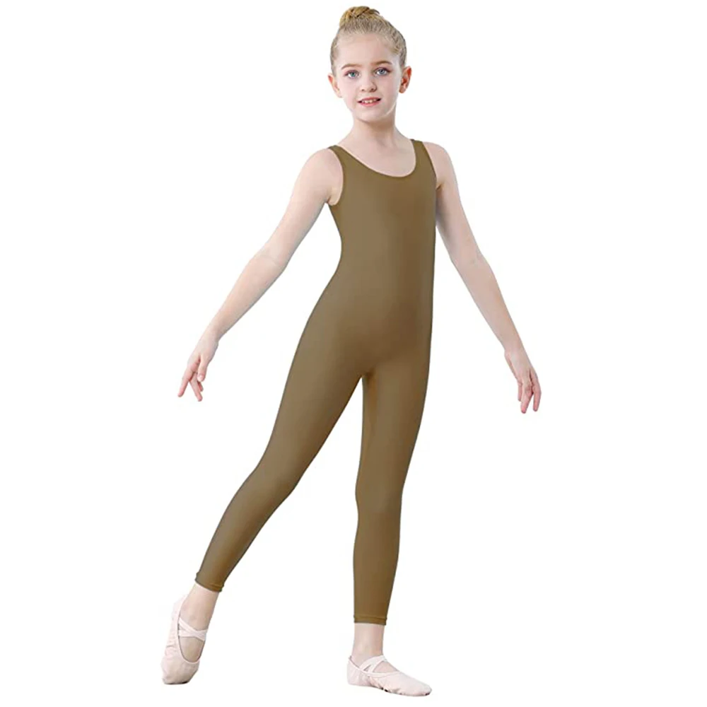 AOYLISEY Girls Tank Sleeveless Dance/Gymnastics Unitards Boys Bodysuit Spandex Full Body Playsuit Kids Jumpsuit Stage Costume