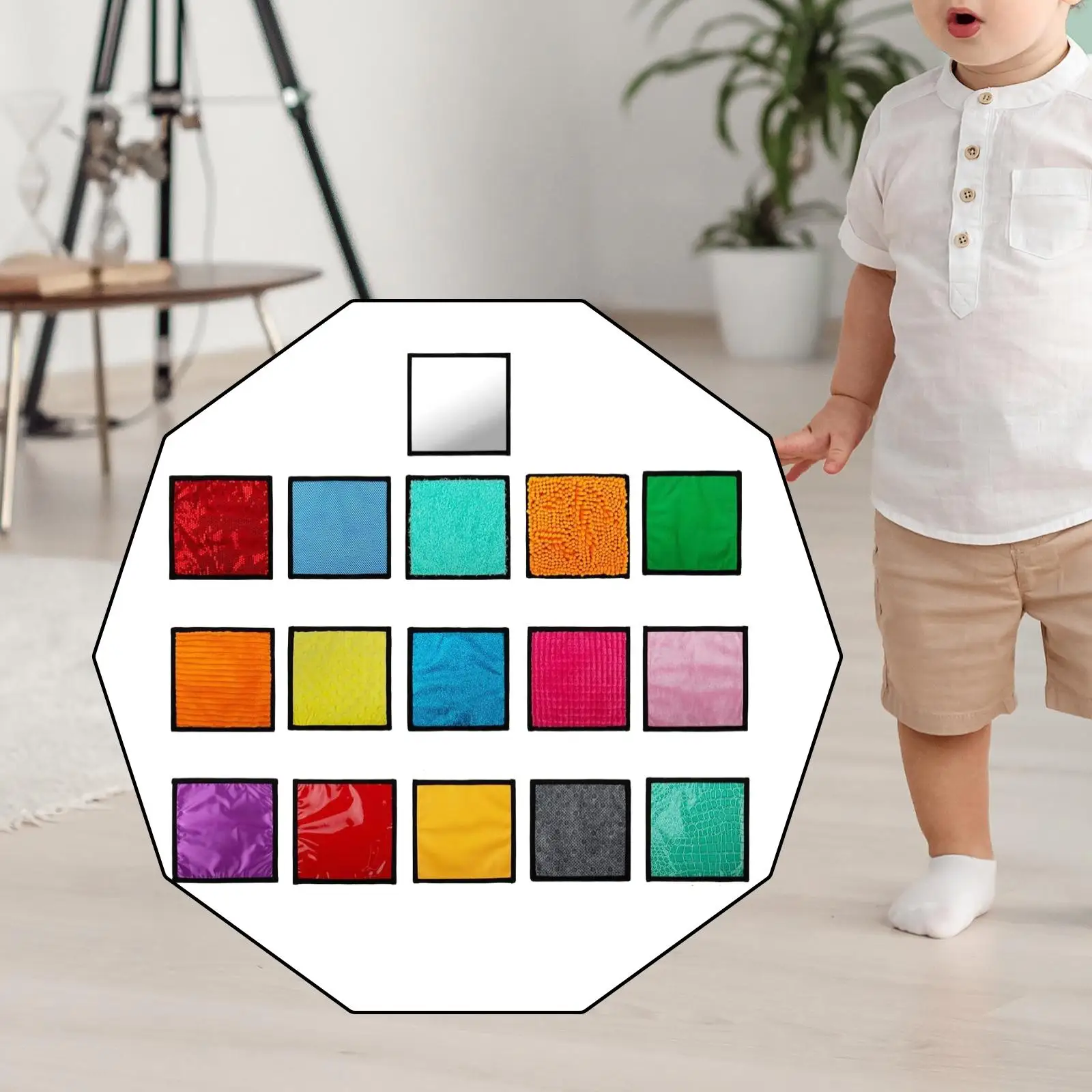 16Pcs Textured Sensory Mats Assorted Tactile Awareness Practical Touch 22 cm for Child Boys and Girls Aged 3 to 6 Classroom Home