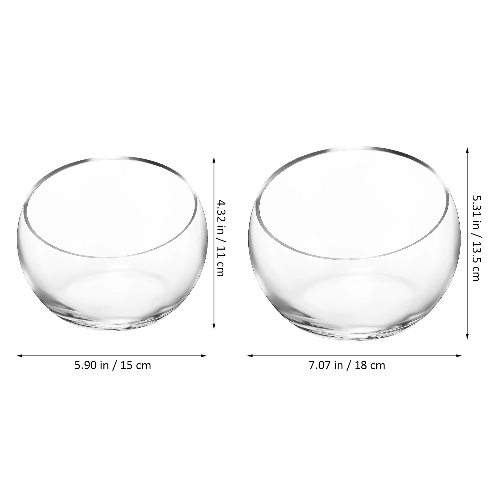 

2Pcs Glass Succulent Planters Half-Circle Clear Hydroponic Plant Pots Round Flower Vase Glass Bowls Fish Tank Candy Holder