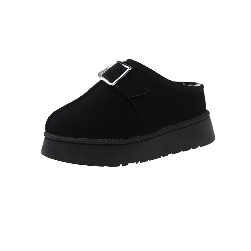 Zapatos planos de mujer, zapatillas informales para mujer, zuecos con plataforma, vestido con punta redonda, nuevas Creepers, botas de nieve de piel para invierno, trozo Med, costura de ocio