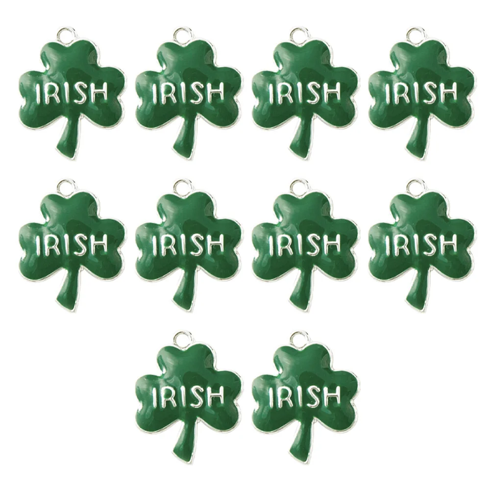 

10pcs Necklace Adorns Oil Pendant Necklace Green Leaves Shaped Alloy Jewelry Accessories Ireland Drop Charms DIY Gifts