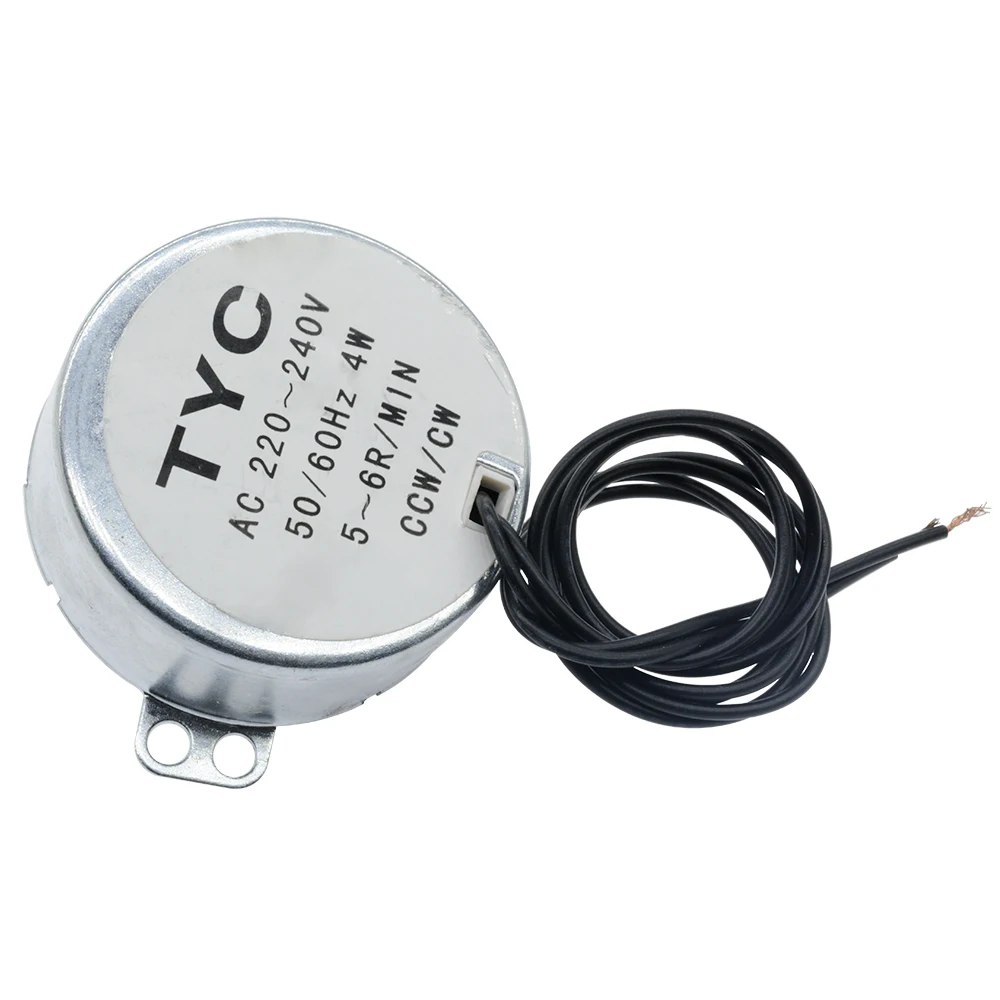 TYC-50 Motor AC220-240V Non Directional Synchronous Motor CCW/CW 5-6R/min 4kg High Torque Motor Massager DIY Accessories