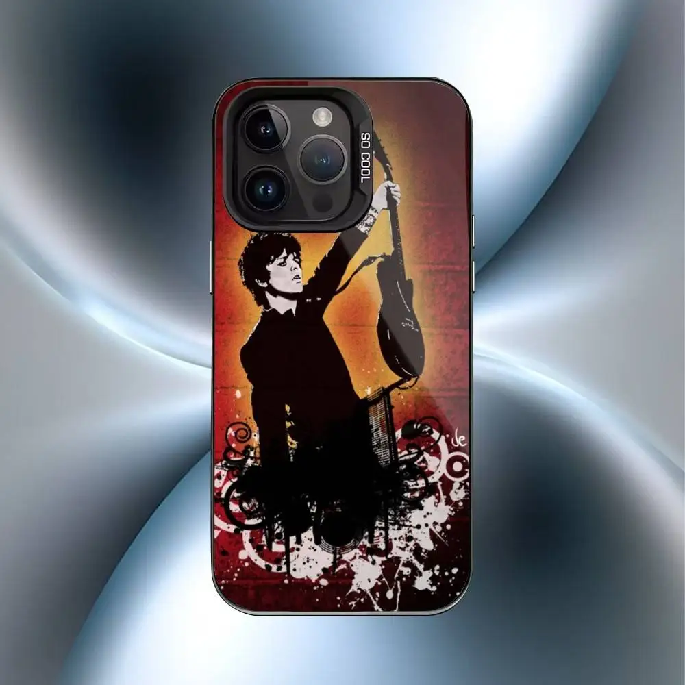 Funda de teléfono de vacaciones G-Green Day Band para IPhone 16 17 15 14 12 13 Pro Max cubierta a prueba de golpes de Color negro