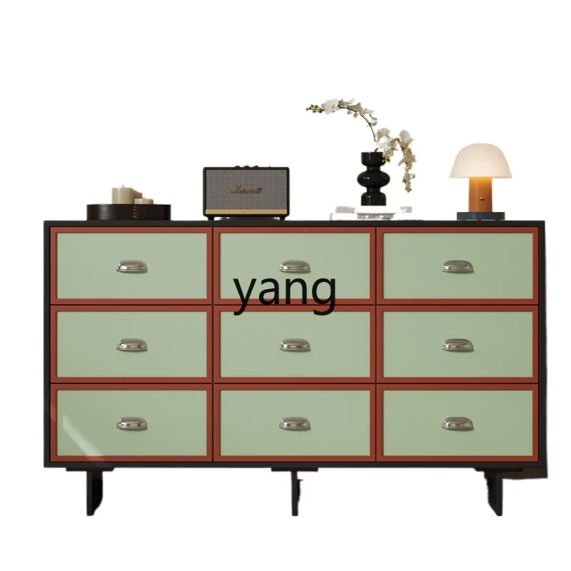 

LH modern medieval nine-chest cabinet retro solid wood side cabinet entrance living room locker