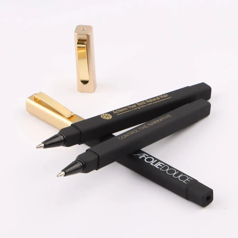 100pcs Free Custom Logo Square Ballpoint Pens ABS Material for Promotional Advertising Gift Pen
