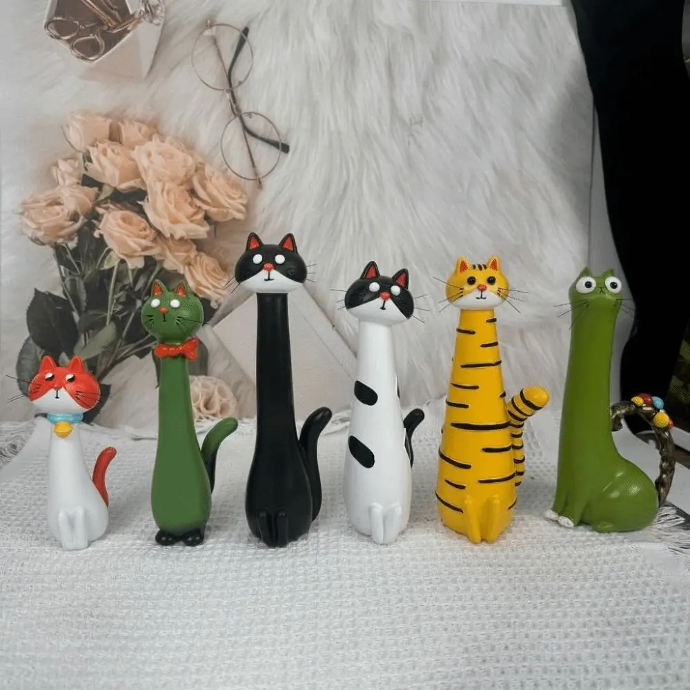 Gift Long-Necked Cat-Shaped Vase Cute Handcrafted Creative Cartoon Cat Vase Funny Table Decor Cat Flower Vase Living Room
