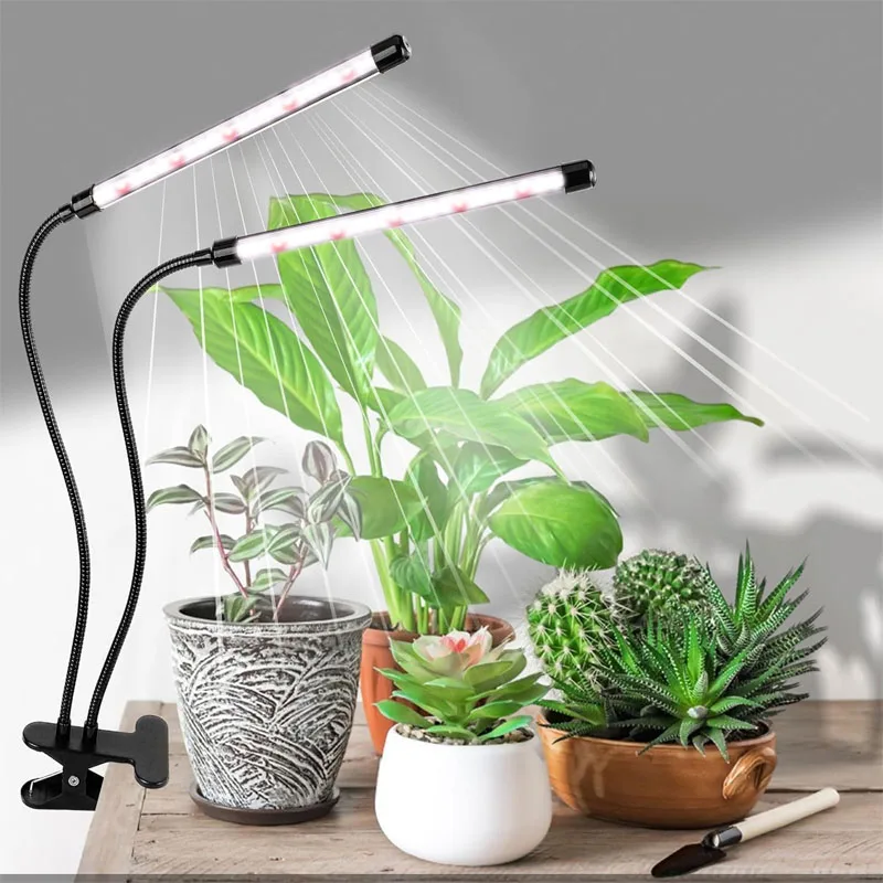 

2-Head Grow Light 5500K Full Spectrum Plant Grow Lamp with Clip-84 LED Plant Light for Indoor Plants