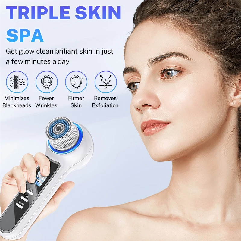Electric Cleansing Brush facial cleansing brush manual massage facial soft bristles exfoliator Face Beauty Skin Care Waterproof 2