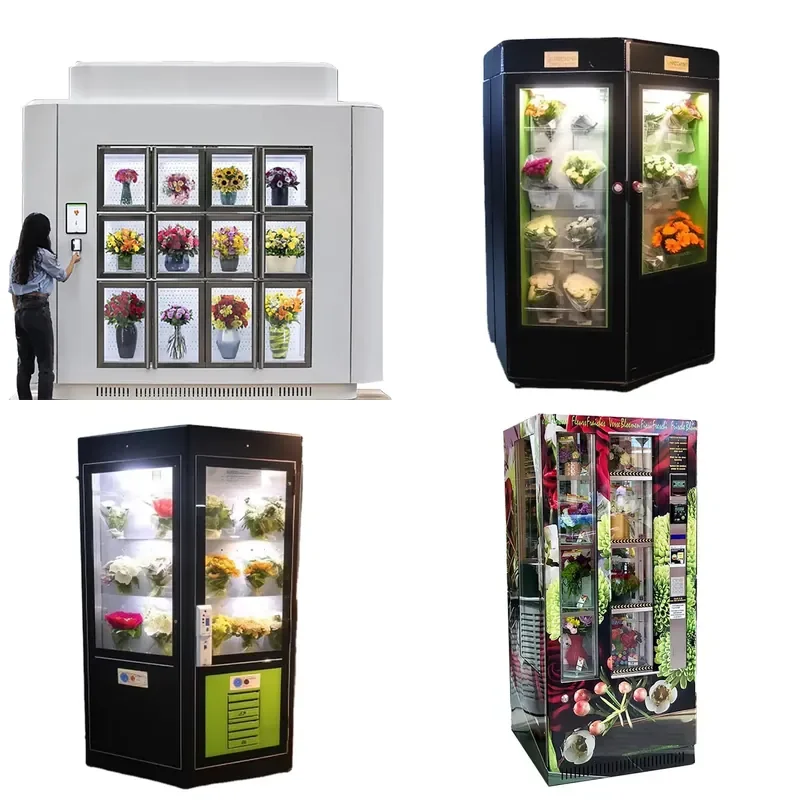 Countertop Cash Payment Vending Machine for Fruit Beverage Fresh Flower