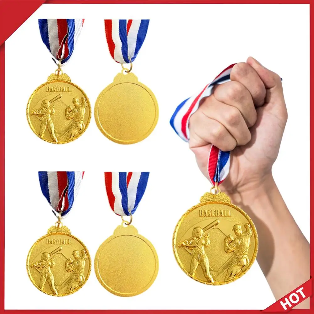 

10 шт. бейсбольных медалей с лентой на шею, наградные медали для соревнований, памятные медали для бейсбольных соревнований
