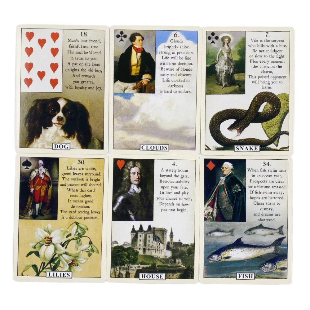 Niebieski ptak karty wyroczni Lenormand Tarot wróżbiarski Deck angielska wizja edycja planszowa gra na imprezę