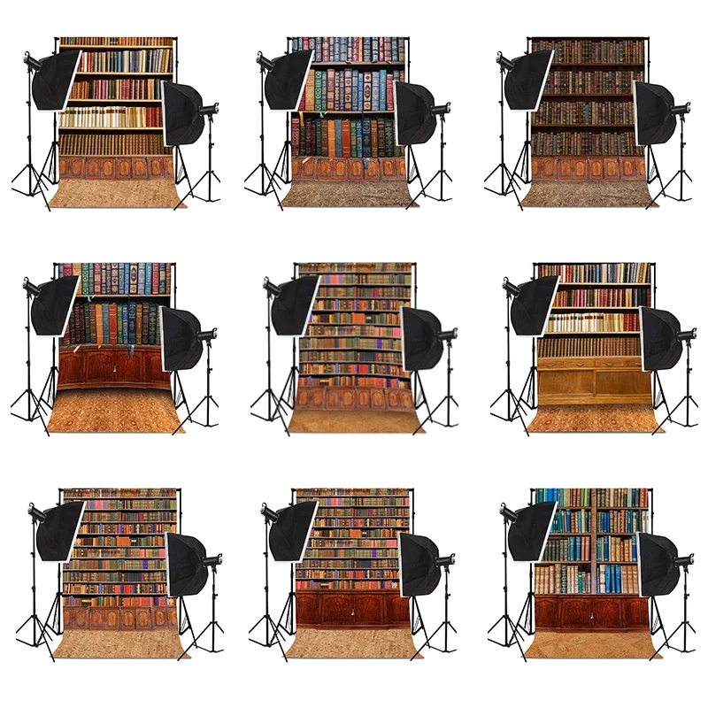 파티 사진 촬영 배경 천, 도서관 책장 사진 배경, 졸업 촬영 소품
