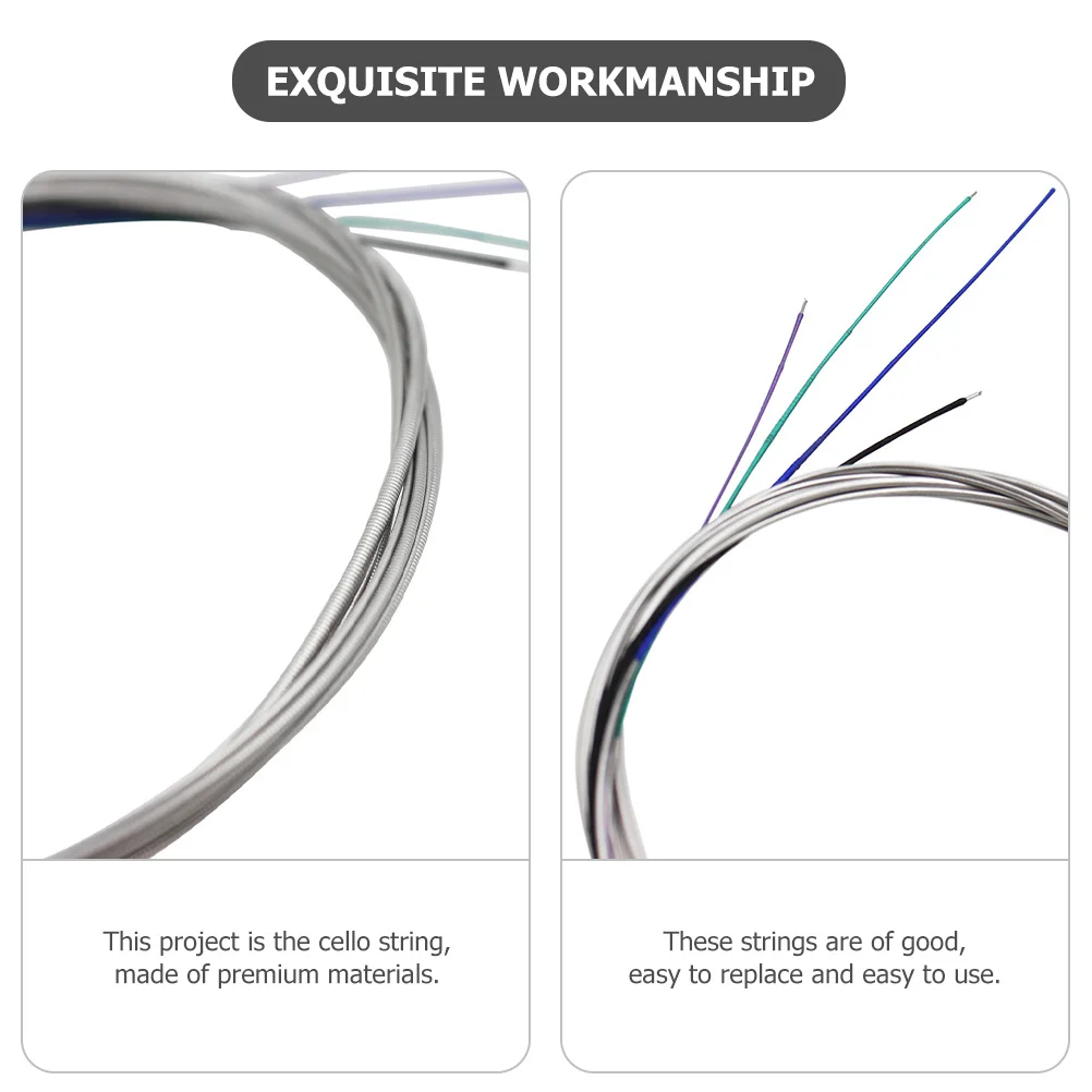 

1 set 1 Set Of Cello Strings 4-String Violoncello String Metal Material Strong Durable Full Bright Tone Easy Replacement For