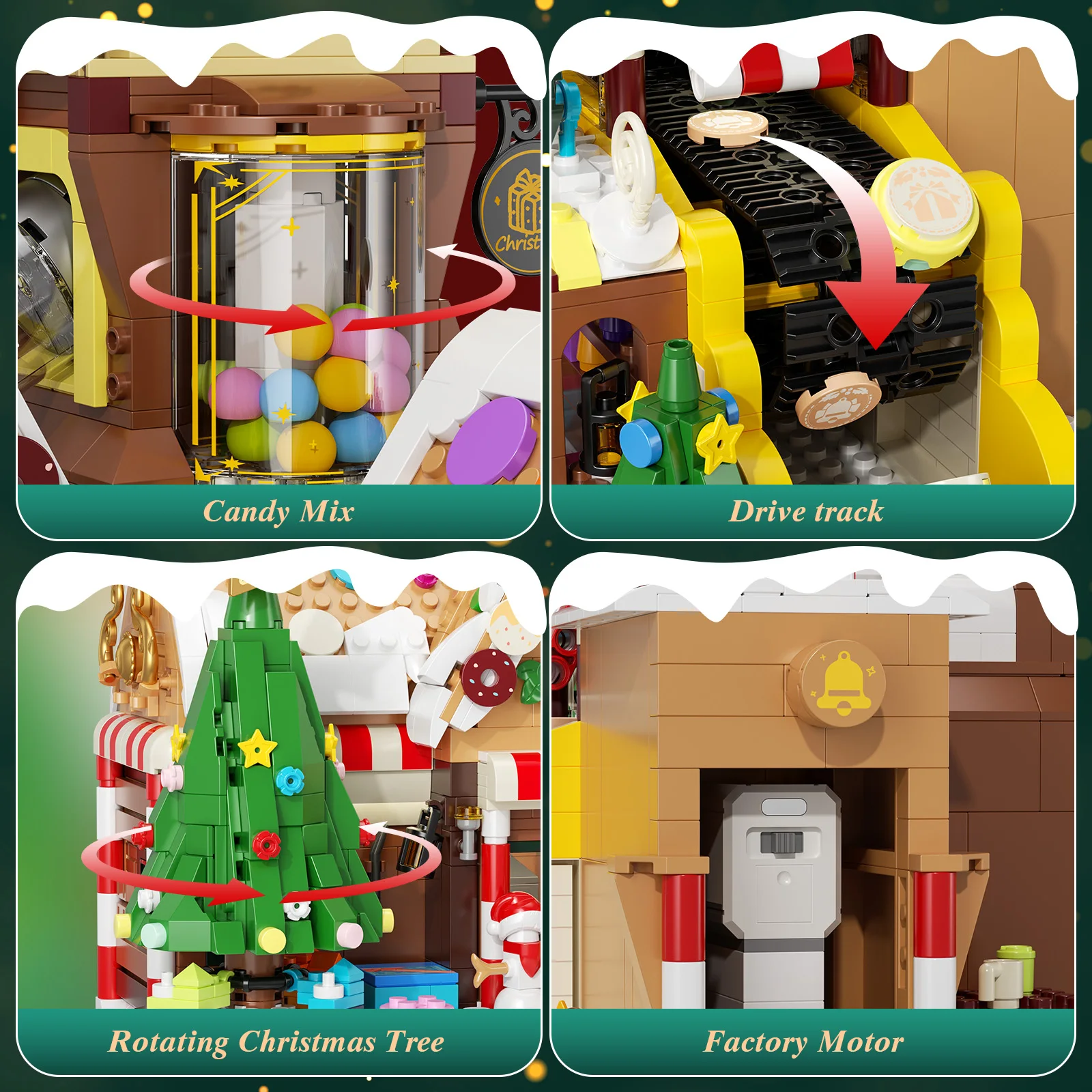 KJ020 Christmas House Building Blocks Set – Architectural Model, Street-View Display Piece, Construction Toys, Christmas Gift