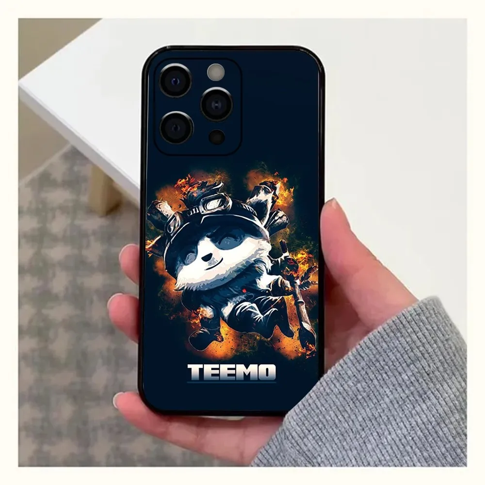 Game LOL-L T-Teemo Phone Case For Apple iPhone 15,14,13,12,11,Pro,X,XS,Max,XR,Plus,Mini Soft Black Cover