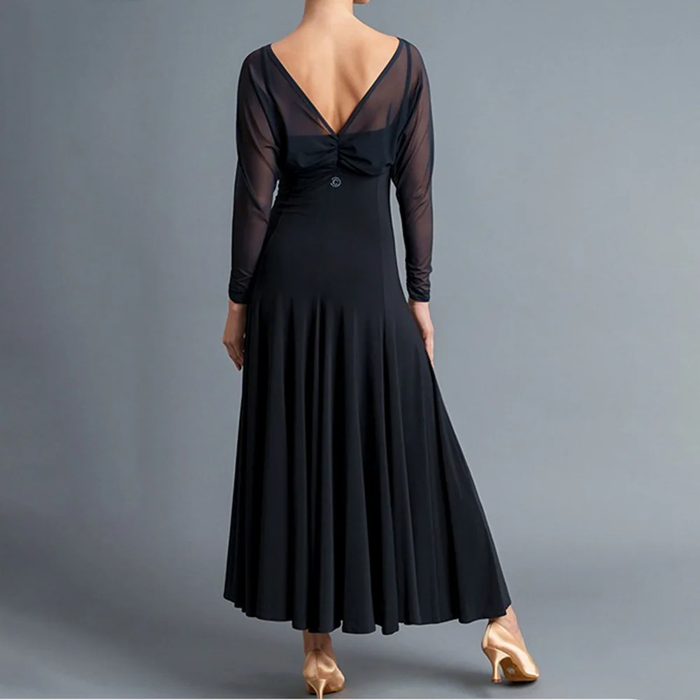 Robe de brevModerne à Manches sulfet Grande Jupe Haut de Gamme, Tenue de Valse, Standard National, Salle de Bal, Concours, Chanvre Clip