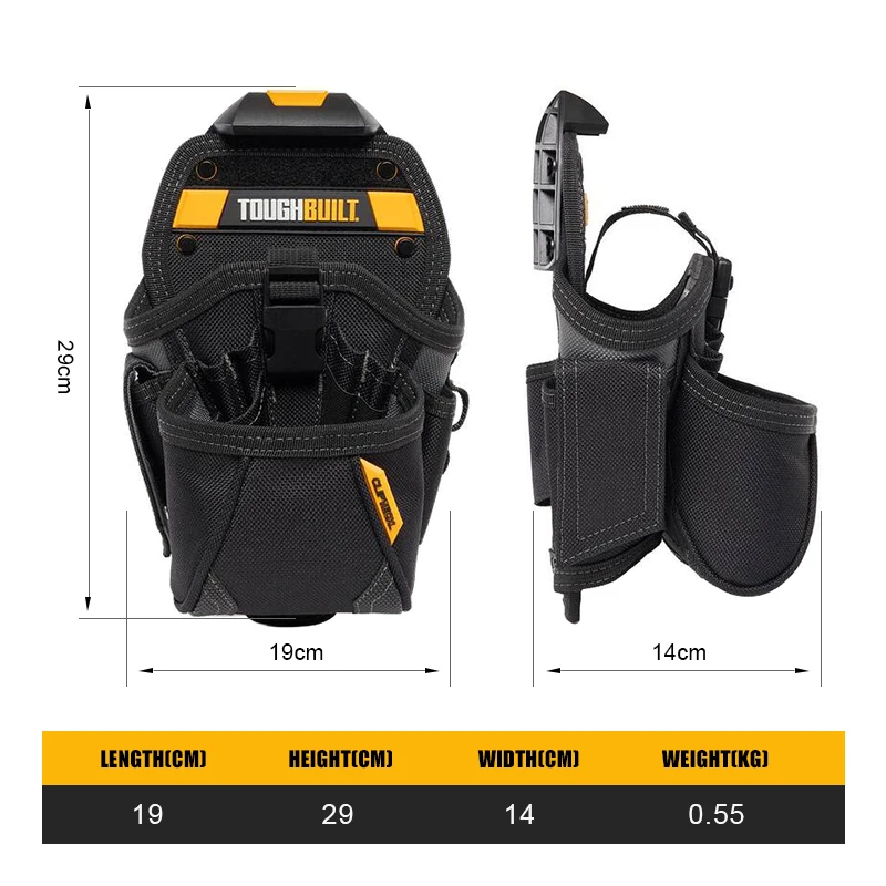 TOUGHBUILT TB-CT-20-LX Drill Holster – Specialist Hand Drill Belt Pouch Repair Installation Portable Storage Tool Bag